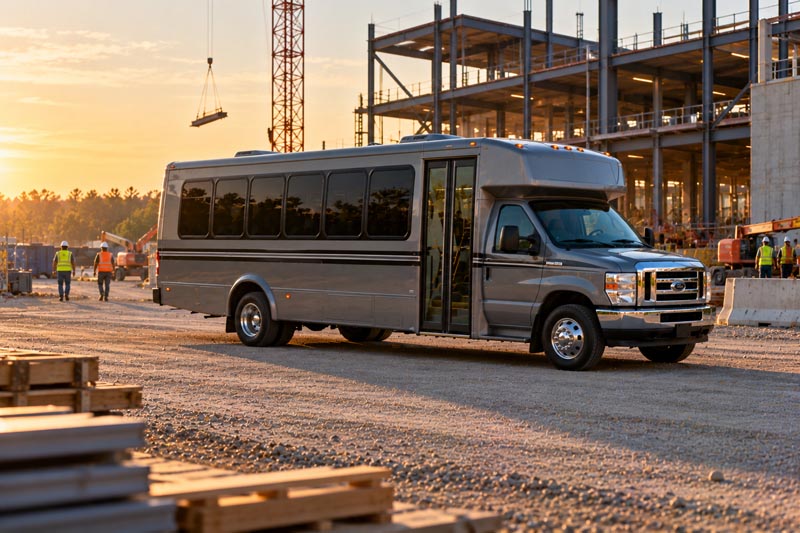 Construction Site Shuttle Bus Rentals in Harrisburg, PA